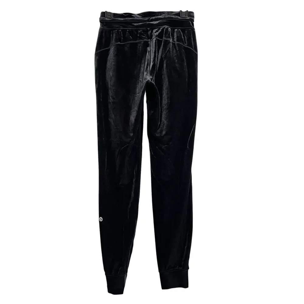 Lululemon Ready to Crush Velour Joggers SIZE 4 Black Plush Athleisure